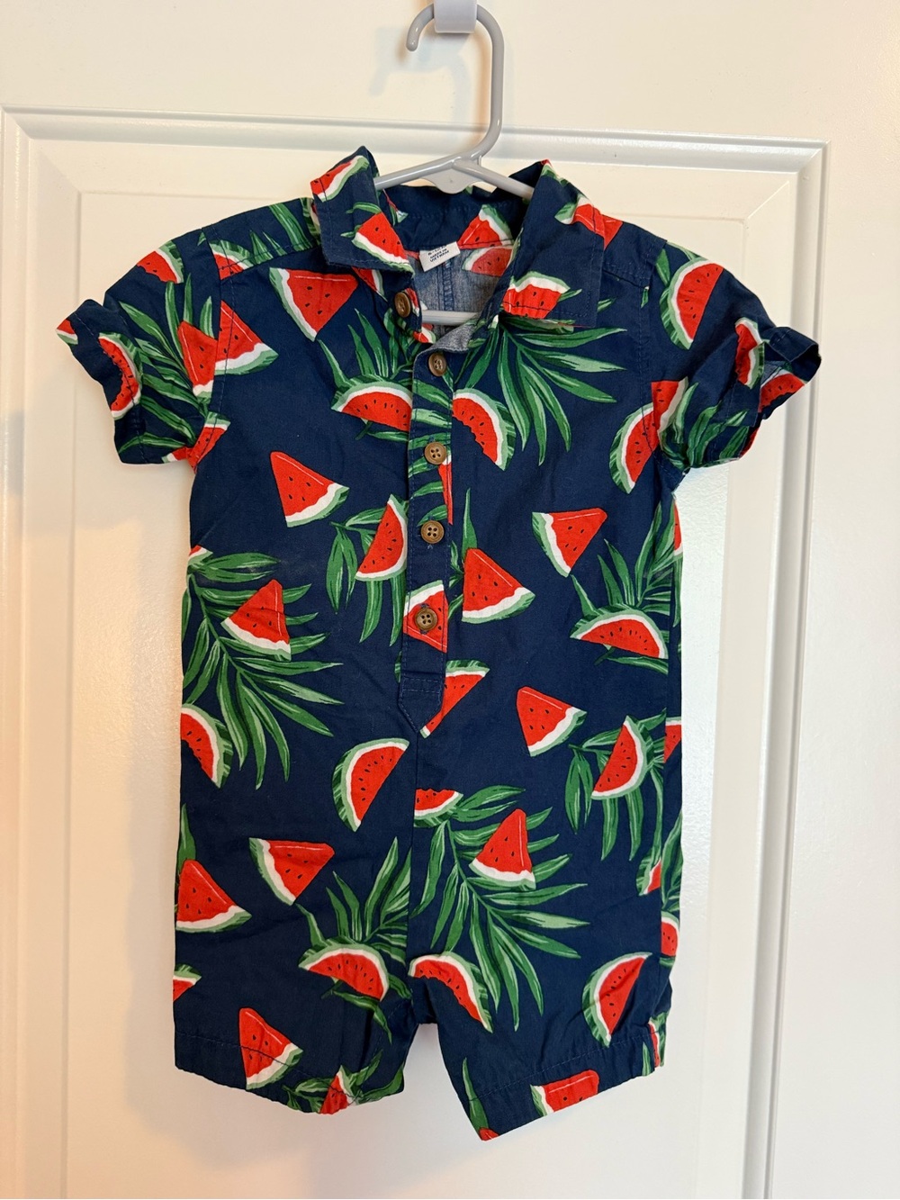 Old Navy Navy and Red Watermelon Print Romper